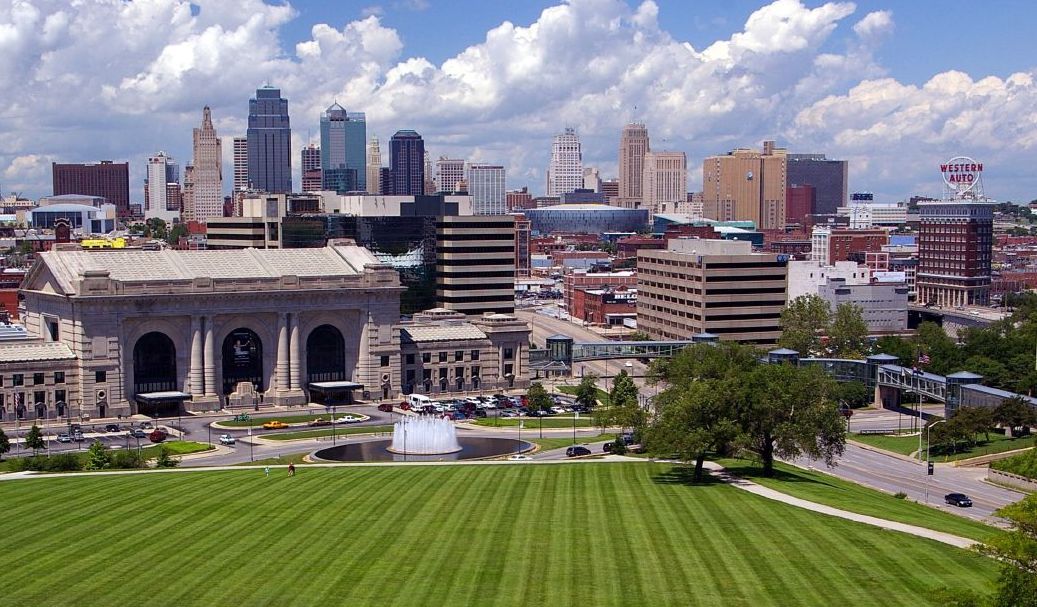 Union Station and the Kansas City Skyline by L. Allen Brewer